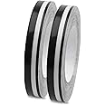 GKmow 2 PCS Car Waistline Body Sticker, 32.1Ft x 0.4In Pinstripe Small Color Strip Decoration, Free Cutting Personalized DIY External Decals, Universal for Most Car Trim Accessories (Black)