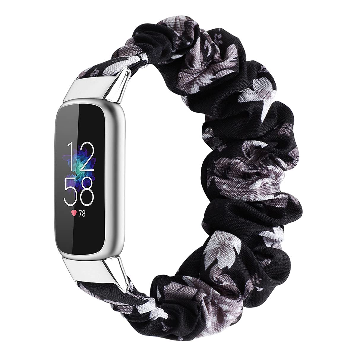 Chofit Strap Compatible with Fitbit Luxe Straps, Replacement Scrunchies Arm Band Polyester Wristband for Women for Luxe Activity Tracker Large/Small (F, S)