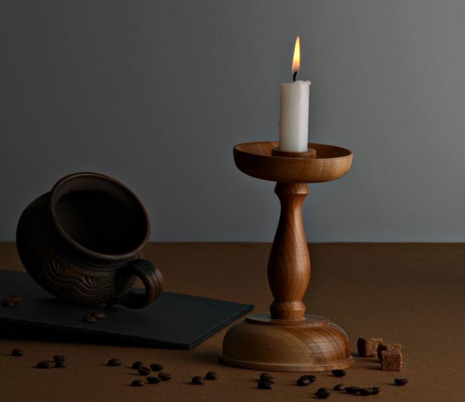 Handmade Candle Holder Made Of Wood Amazon.co.uk Kitchen & Home