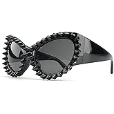 laureles Sparkling Rhinestone Oversized Women's Y2K Sunglasses Rivet Cat Sunglasses Men Driving Punk Sun Glasses