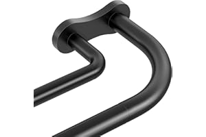 Double Curtain Rod, Black Wrap Around Blackout Dual Curtain Rods for Windows 30 to 56 inch, Adjustable Heavy Duty Spliced Roo