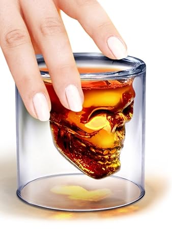 Packnbuy Doomed Skull Shot Glass Use Upside Down With Whiskey Vodka Party Gift