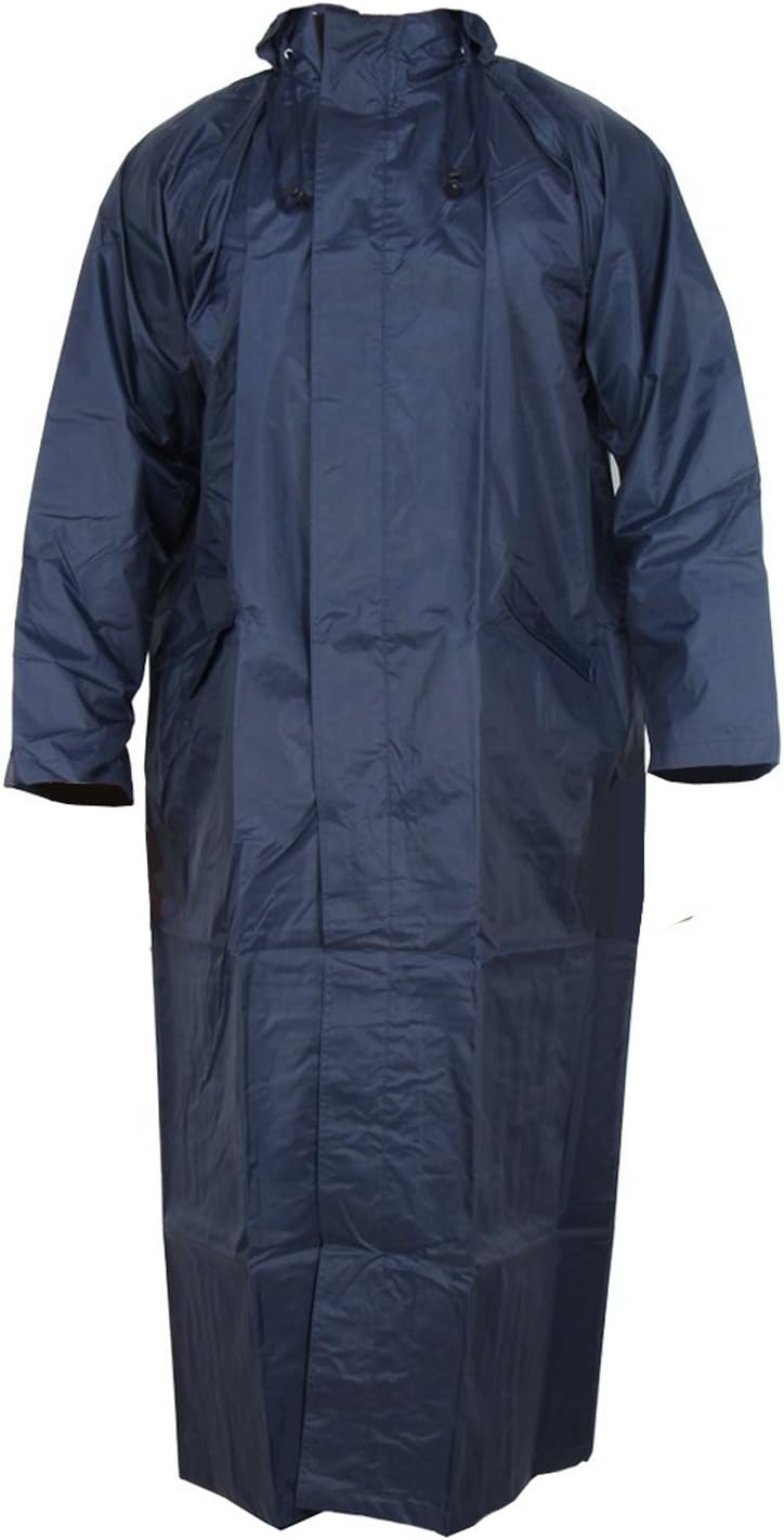 Glamio Women's Rain Long Coat (Navy_Blue_Free Size)