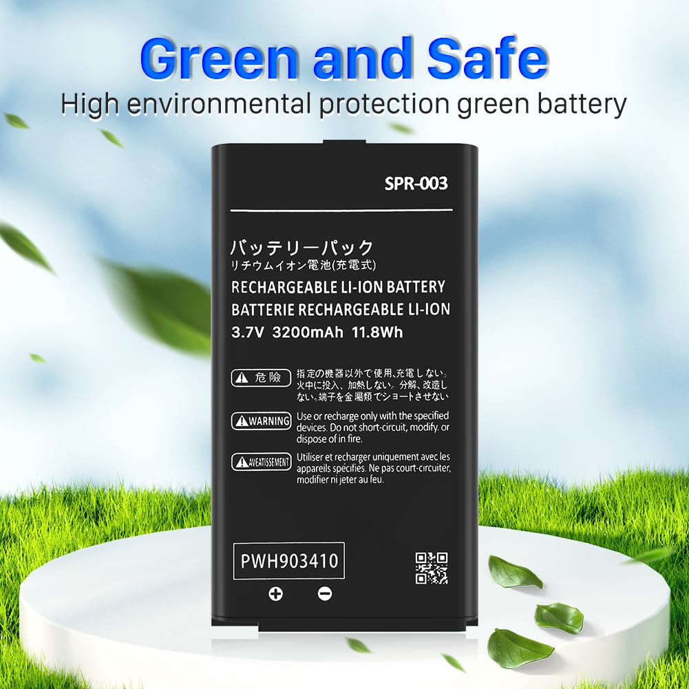 3DS XL Battery Pack, (2024 New Version) Ultra High Capacity 3200mAh Li