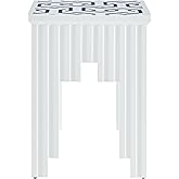 BlvdEi8ht Sleek Gonzalo Side Table – Fluted Wood Accent Table, Modern Blue Finish, 19.5" x 19.5" x 25.5"