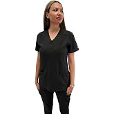 FUBU Women's 5 Pocket V-Neck Scrub Top Medical Nursing Uniform