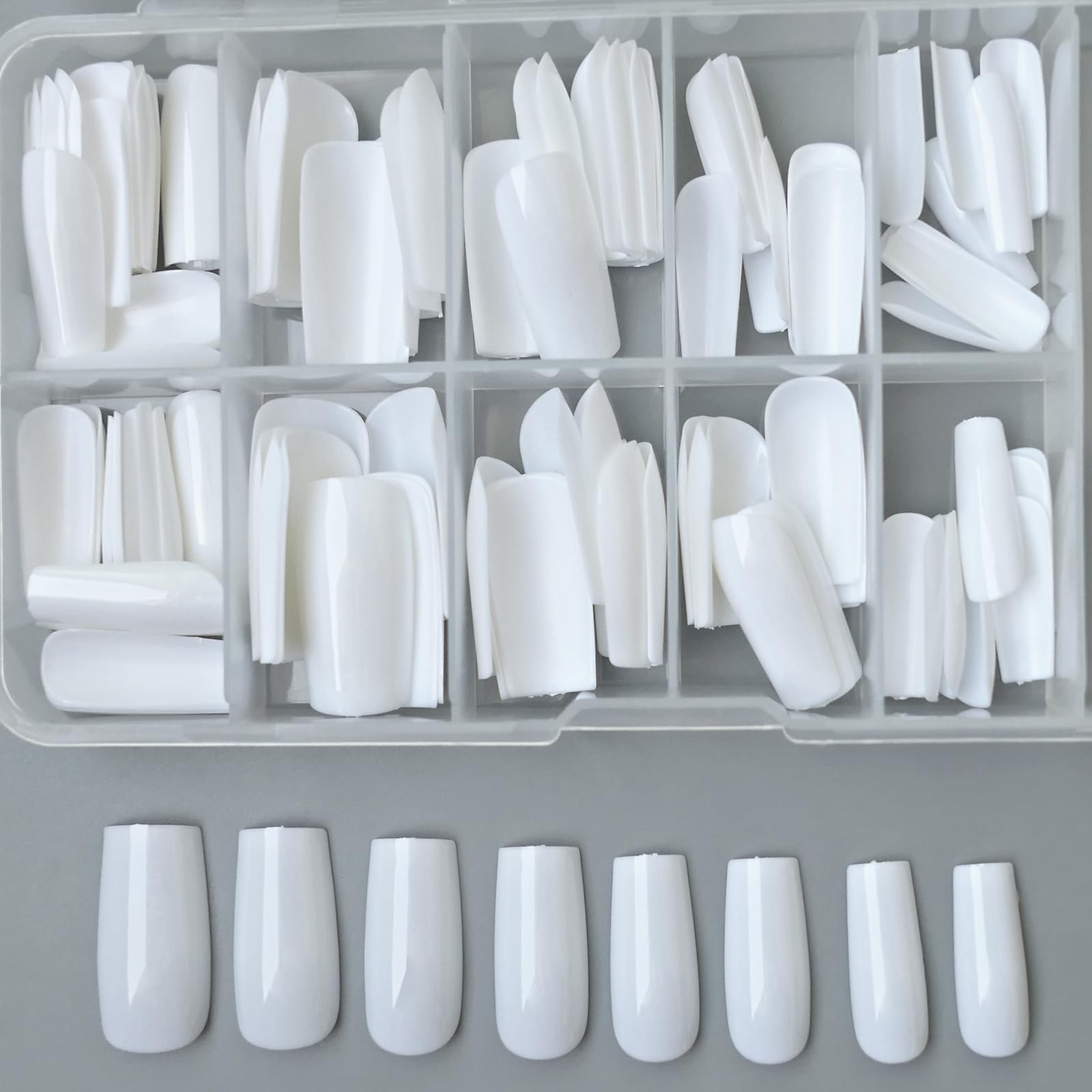 Bellelfin 120Pcs White Press on Nails Medium Square Glue on Nails, Glossy Solid Color Fake Nails Full Cover Acrylic Nails Press on for Women Girls Artificial Fingernails - Image 6