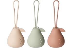 Andy Bear Silicone Pacifier Holder Case, Baby Paci Storage Case Silicone, Portable Leakproof One-Piece BPA-Free Set of 3-Ivory Sage Brown