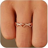 AIBELOPY Infinity Knot Heart Rings for Women 925 Sterling Silver Mother Daughter Friendship Ring Engagement Eternity Band Rings Promise Rings for Her Valentines Jewelry Birthday Mothers Day Gifts