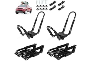 Ediors Kayak Roof Rack 2 Pairs, 4pcs Folding Car Roof Racks for Kayak, Canoe, Paddle Boards, Skiboard, Surfboard, Foldable Ka