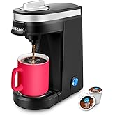 CHULUX Single Serve Coffee Maker for K Capsule, Mini Single One Cup Coffee Machine, Perfect for Small Space, Black