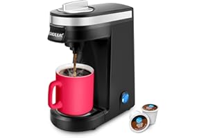 CHULUX Single Serve Coffee Maker for K Capsule and Ground Coffee, Single Cup Coffee Machine, Black
