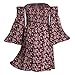 Womens Dress,Neartime Off Shoulder Flounce Sleeves Casual Floral Short Mini Dress (S, Red)
