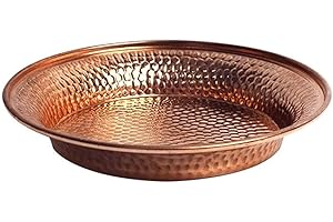 Dinner Plate 7 Pieces Pure Copper Drinking Plate Dinner Plate Fruit Plate Bread Plate Home Gift Decoration for Kitchen Diner 