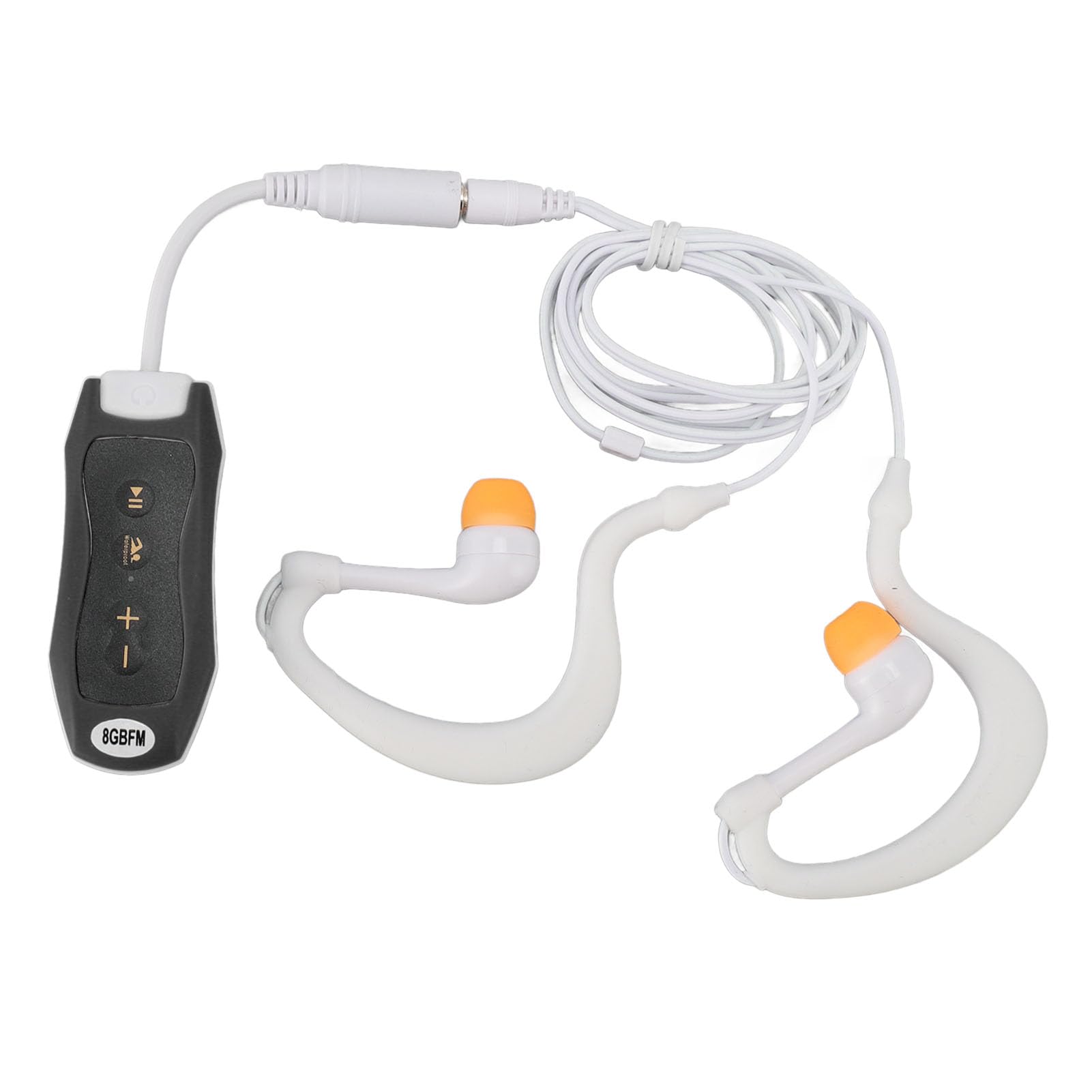 Waterproof Swimming MP3 Player, IPX8 8G Memory Swimming Headset Rubber Coated, USB Music Player with Earphone, for Swimming Diving Running Cycling (Black)