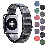 Pantheon Woven Nylon Replacement Apple Watch Band by, Sport Loop Edition, For Men or Women, Strap fits the 38mm or 42mm Apple iWatch, Compatible Series 1, 2, 3, Nike … (Dark Olive, 42mm)