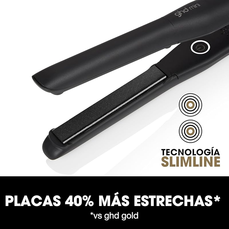 ghd Mini Styler - Alisador de Cabelo Profissional para Cabelos Curtos e Franjas, Placas Mais Estreitas, Unissexo para Mulheres e Homens, Penteados de Precisão, Cor Preto (European Plug)