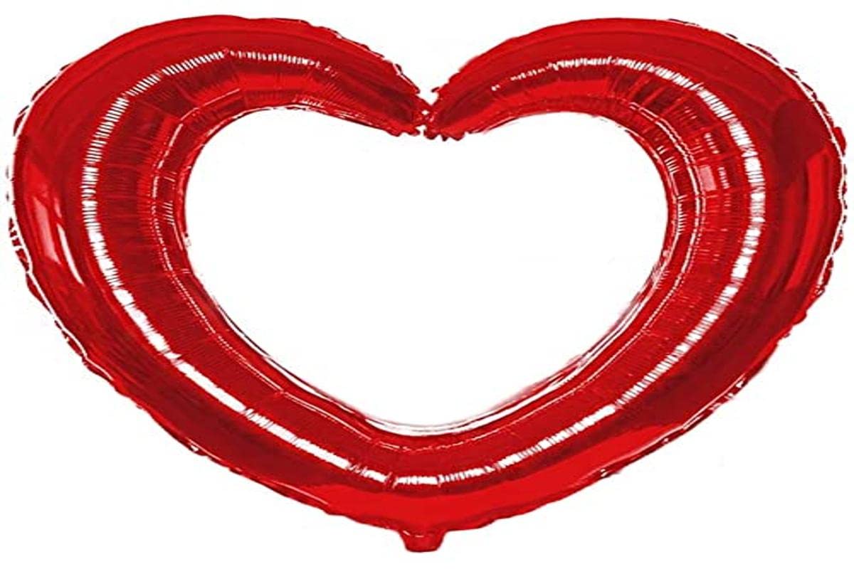 Generique Foil Balloon Heart Shaped Picture Frame Red