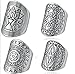 Cougar's Choice 4 Pcs Vintage Exaggerated Punk Totem Carved Knuckle Nail Midi Rings