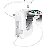 3 in 1 Retractable Wall Charger for Apple Watch,36W Fast Charging Block with 31 Inch Cables,Multi-Device Travel Charger for iPhone 17/16/15/14/13/12, iWatch & AirPods-White