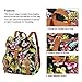 Vbiger Canvas Backpack for Women & Girls Boys Casual Book Bag Sports Daypack (Pineapple Black)