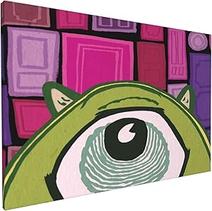 GLBlife Monsters Inc Paintings 3D Printed Posters Canvas Wall Art Bedroom for Office Decor Pictures Painting 12x18in