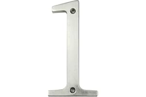 HASWARE House Number Sign 4 inch Modern Door Numbers Signage Plaque Street Home Address Numerals Zinc Alloy (1, Silver)