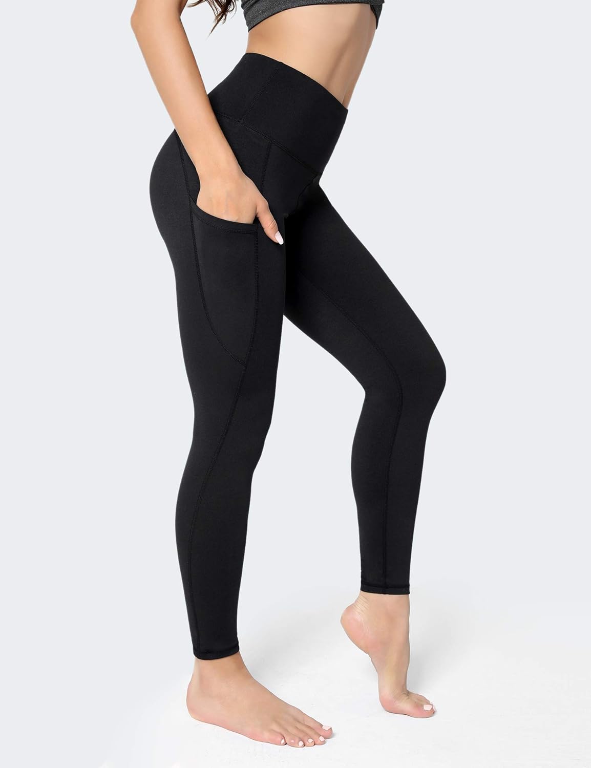 POSHDIVAH Ultra Soft Yoga Pants for Women High Waisted Tummy Control Workout Leggings with Pockets at  Women’s Clothing store