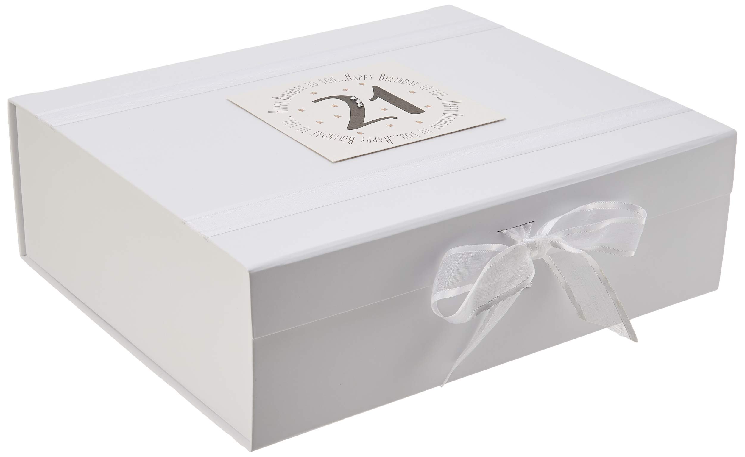 White Cotton Cards 'Happy Birthday to You, 21' Large Keepsake Box (MTGA21X)