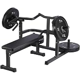 Chest Press Machine, Independent Converging Arms, Heavy-Duty Weight Bench for Strength Training, Flat &amp; Incline Bench Press Equipment for Home Gym Workouts