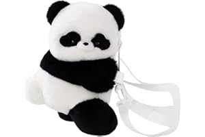 SilTriangle Cute Panda Backpack Bag Plush Panda Purse Backpack Stuffed Animal Crossbody Bag Lifelike Giant Animal Purse for Christmas Birthday Gift