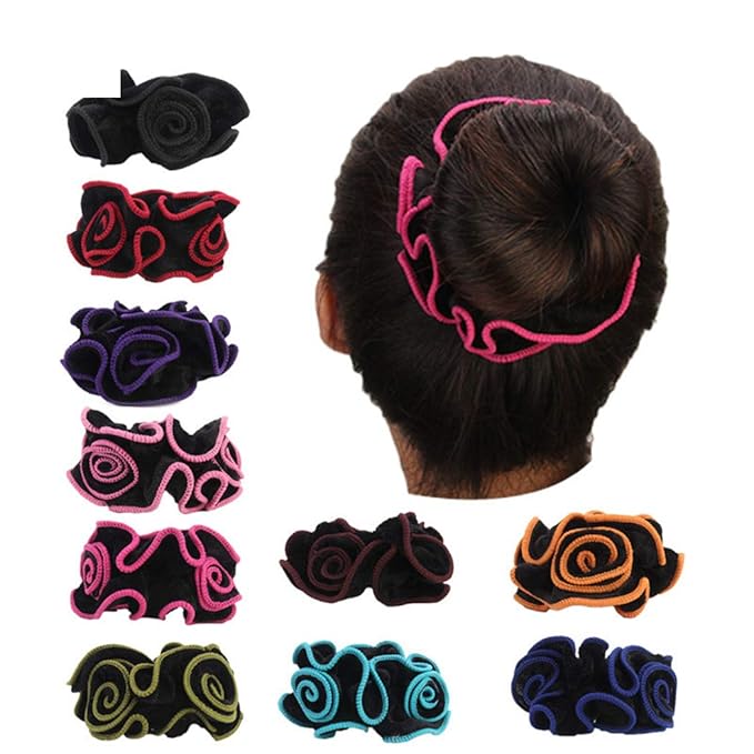 Zoylink 10pcs Womens Hair Buns Assorted Colors Hair Ties Hair