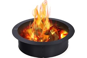 ARLIME Fire Pit Ring 36 Inch Outer, 30 Inch Inner Diameter, Heavy Duty Thick Solid Steel Fireflame Pit Liner, DIY Fireflame Ring Insert Above or In-Ground, Fire Rings for Outdoors, Backyard