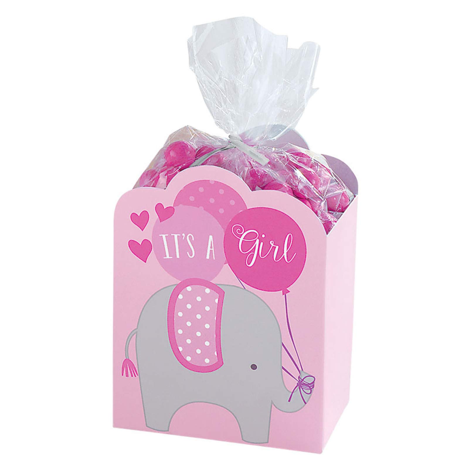 Amscan 380110 Cardstock 68.04 Grams Girl Favour Boxes, Pink