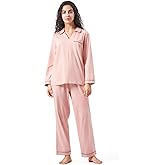 DAVID ARCHY 100% Cotton Pajamas for Women Set Super Soft Cozy Long Sleeve Button Down Comfy Womens Sleepwear Pjs Set