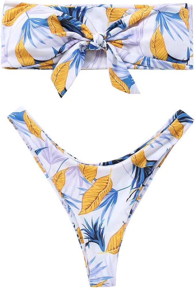 Celucke Women's Two Piece Print Sexy Split Swimsuit Bikini Swimsuit