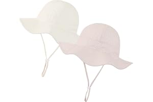 MOOKIRAER Baby Girl Sun Hat Toddler Beach Hats with UPF 50+ Protective Infant Summer Hat with Wide Brim Baby Girls Bucket Hat