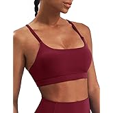 K-Swiss Sports Bras for Women - Light Impact Unadjustable Scoop Neck Thin Strappy Wireless Padded Yoga Workout Gym Tops