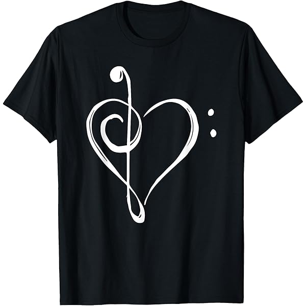 Amazon.com: Music Graphic Art Design Shirt, silver Treble Clef T