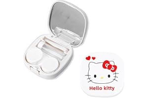 G-Ahora Kitty Contact Lens Case with Mirror Portable Soak Kitty Storage Box Kitty Contact Lens Box Holder Container for Travel Carry Set (F, 1)