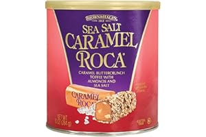 Brown & Haley Sea Salt CARAMEL ROCA Canister, Individually Wrapped Caramel Buttercrunch Toffee, 10 Ounces (Pack of 1)