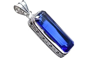 BEADS PLANET JAIPUR Tanzanite Silver Plated Handmade Pendant Jewelry 2.25" P 5492 P 5492