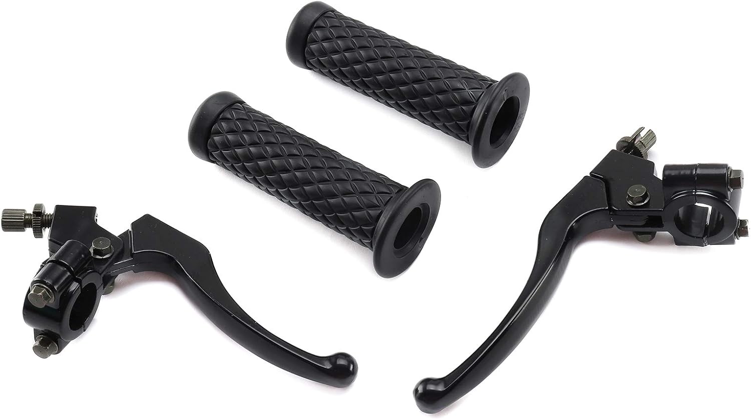 MOFANS 2Pcs 7/8" Black Folding Brake Lever and 2Pcs Handlebar Grip Fit for Compatible with ATV: Home Improvement
