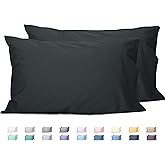 Sunflower King Pillowcases Set of 2, 100% Cotton King Size Pillow Cases 2, 20×40 inches Black, Soft and Breathable