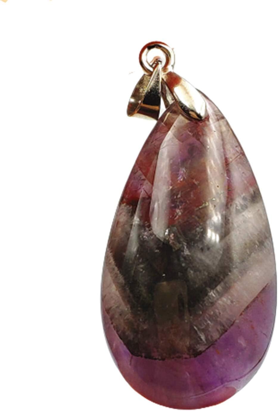 Muko Gemstone Natural Auralite 23 Purple Red Canada Water Drop Women Reiki Pendant 32x18x10mm AAAAA