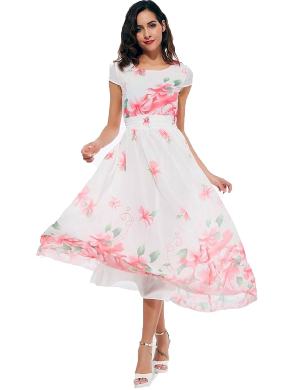 radha raman fashion women's taffeta silk semi-stitched gown(rr3, white, free size)