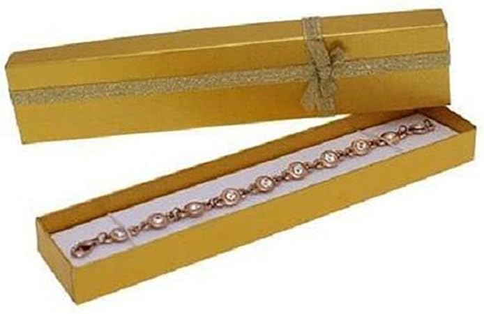 Lote de 12 cajas para pulseras, papel, dorado, 20 x 4 cm: Amazon.es: Hogar
