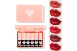 Sulily 6 Colors Lip Tint Stain Set,Plumping Mini Velvet Lip Tint,Hydrating Moisturizing Lip Cheeks and Eyes,Waterproof&Long Lasting,Natural Glossy Korean Lip Tint Stain Non-Sticky