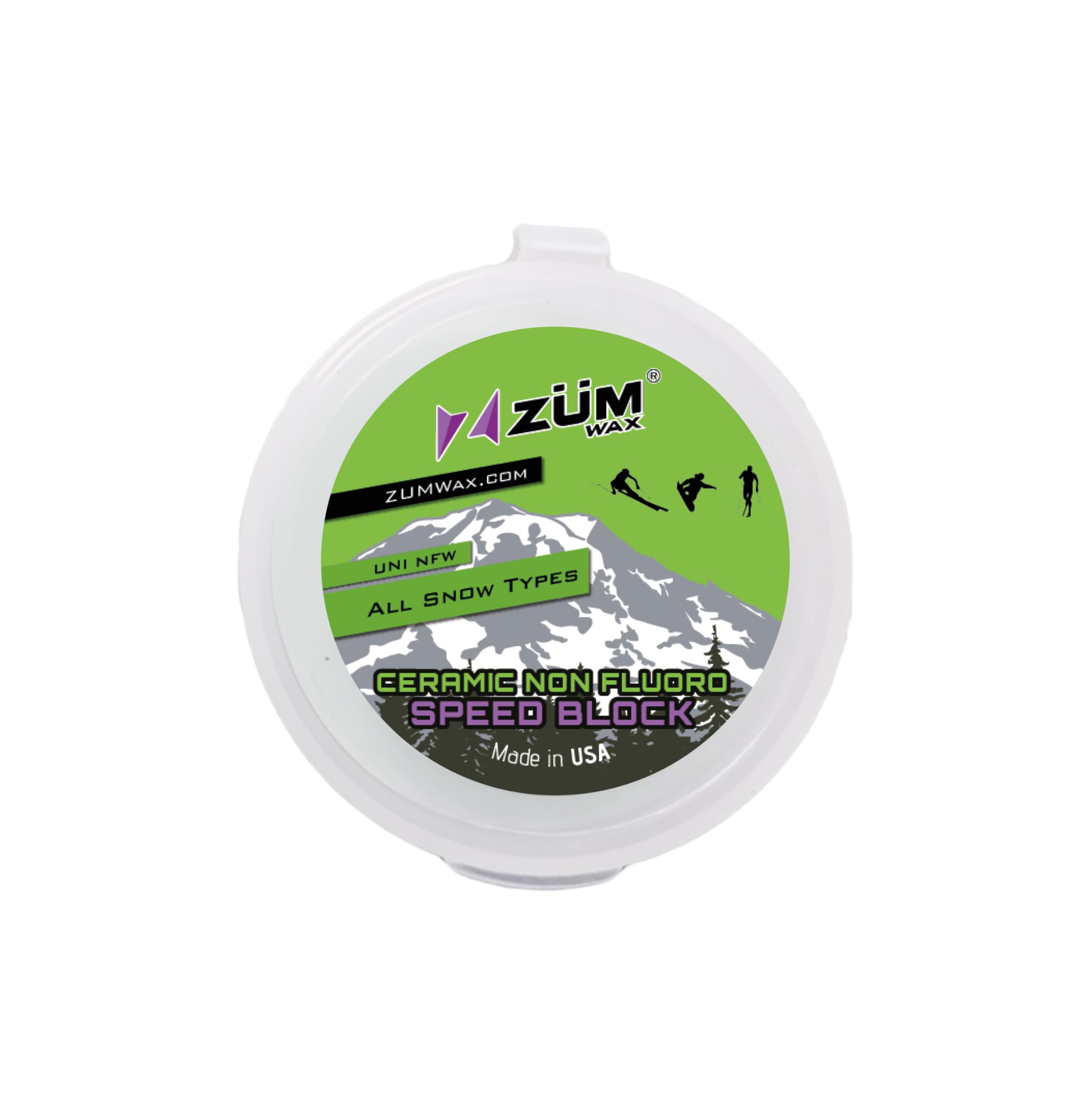 ZUMWax HIGH Speed Block Ski/Snowboard/Nordic/Cross-Country โ Super Nano Racing Technology - Super-Fast!!! Environmentally Friendly & Non-Toxic! Fully TSCA Compliant!!!