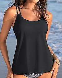 Womens Flowy Tankini Tops Only - Modest Bathing